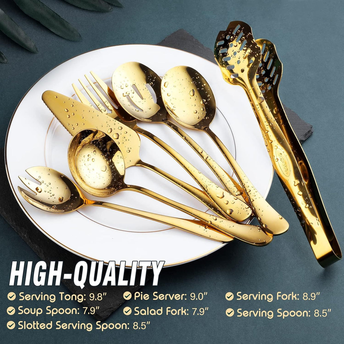 Elite Chefs™ 10-Piece Gold Stainless Steel Serving Utensil Set