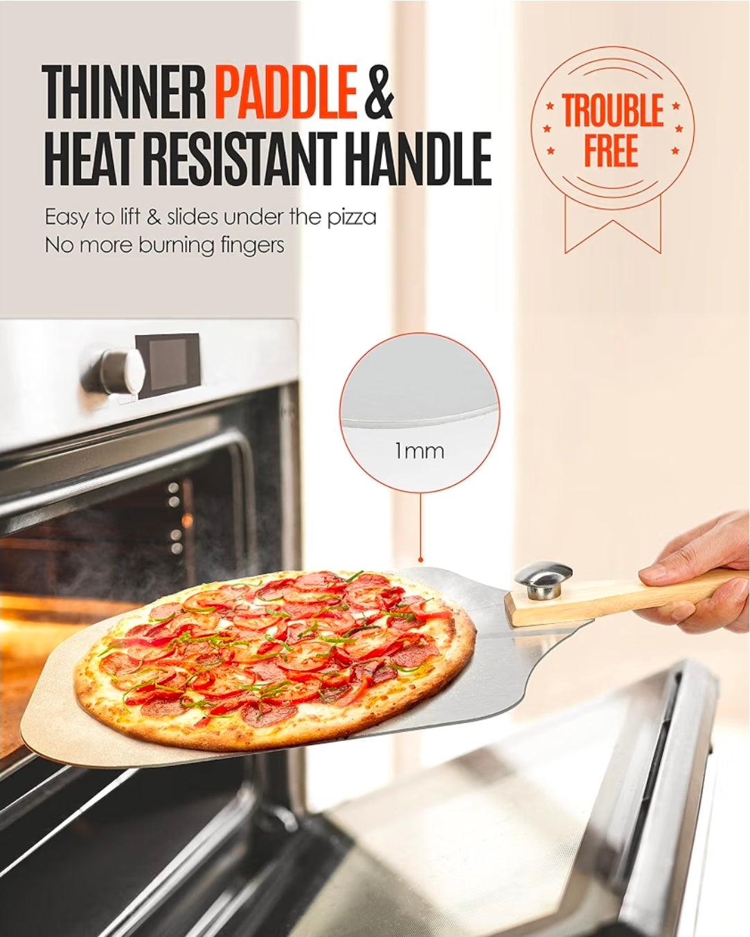 Elite Chefs™ 7-Piece Pizza Peel Set with Acacia Wood & Stainless Steel Tools