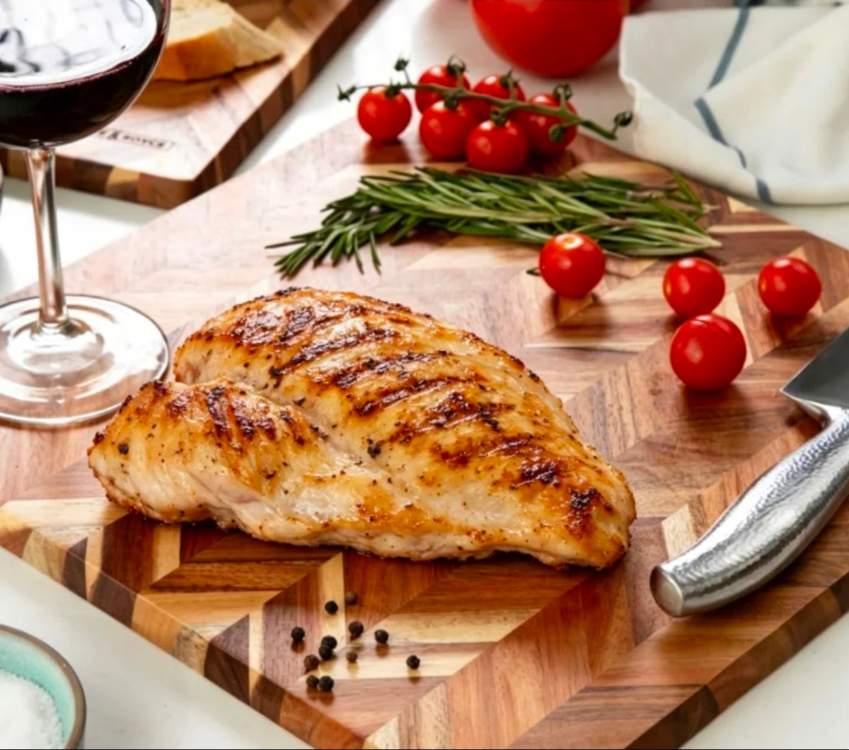 Elite Chefs™ Acacia Butcher Block Cutting Board — 2cm Thick with Grip Handle