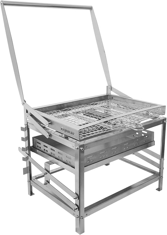 Elite Chefs™ Portable Folding Stainless Steel Charcoal Grill