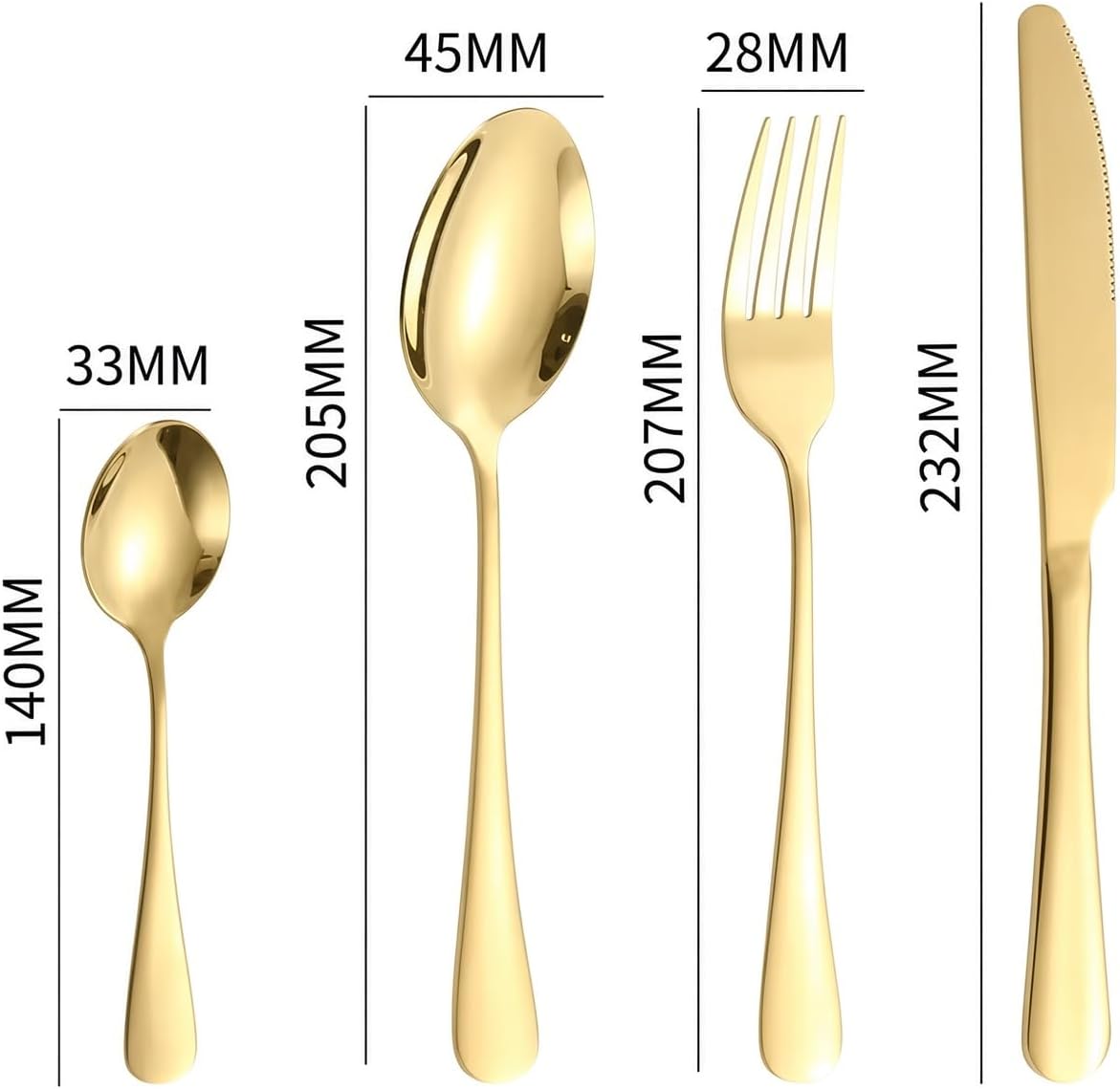 Elite Chefs™ 24-Piece Gold Stainless Steel Cutlery Set with Crown-Topped Egg Holder