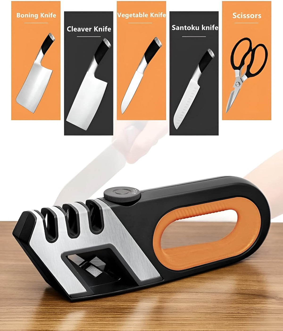 Elite Chefs™ Professional 4-Stage Adjustable Knife Sharpener