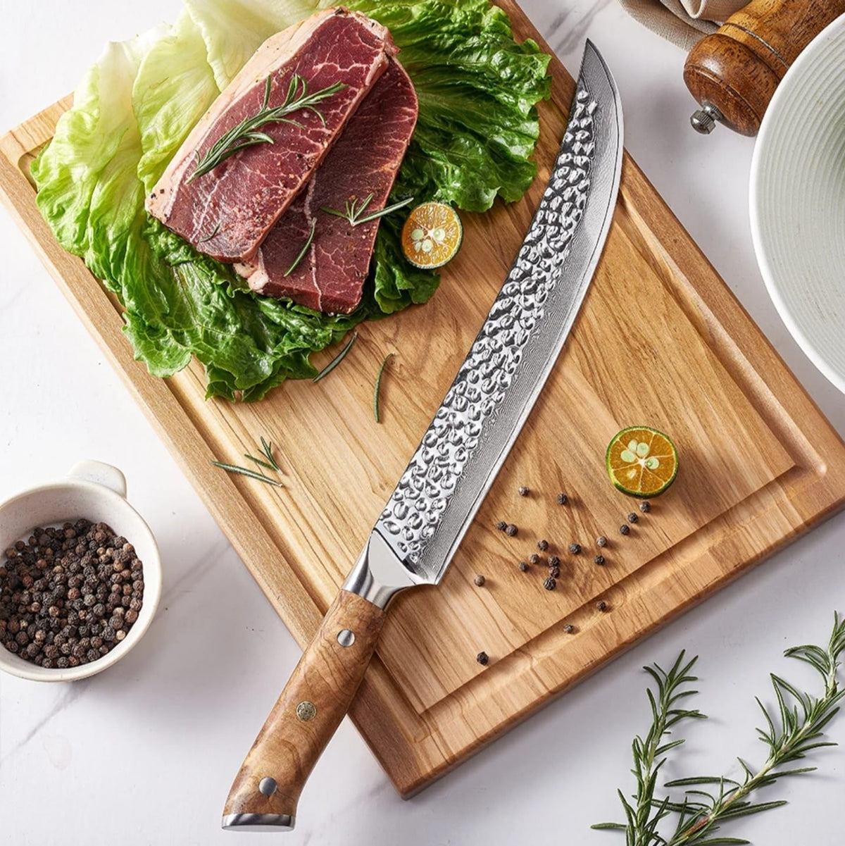 Elite Chefs™ 10-Inch Hand-Hammered Butcher Knife