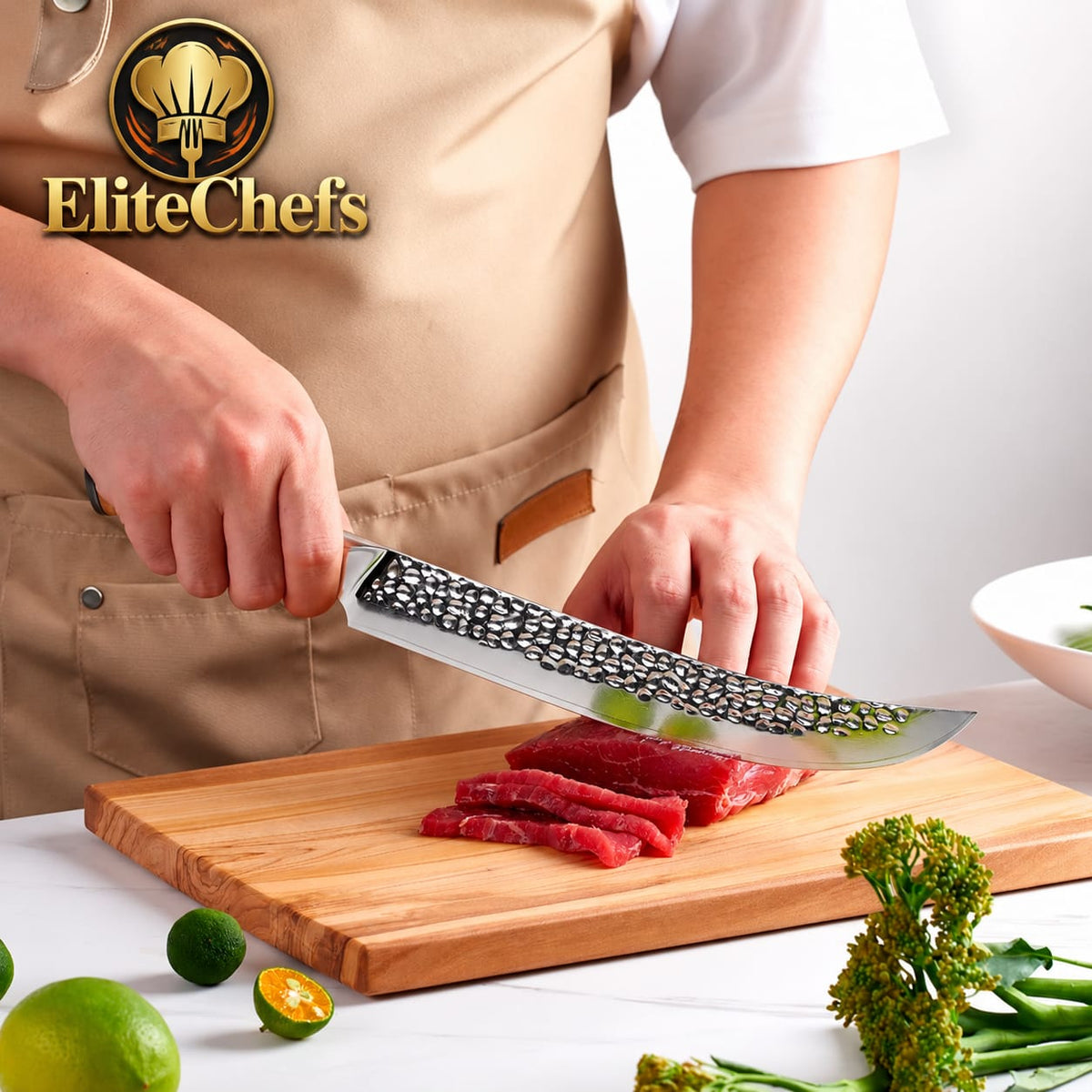 Elite Chefs™ 10-Inch Hand-Hammered Butcher Knife