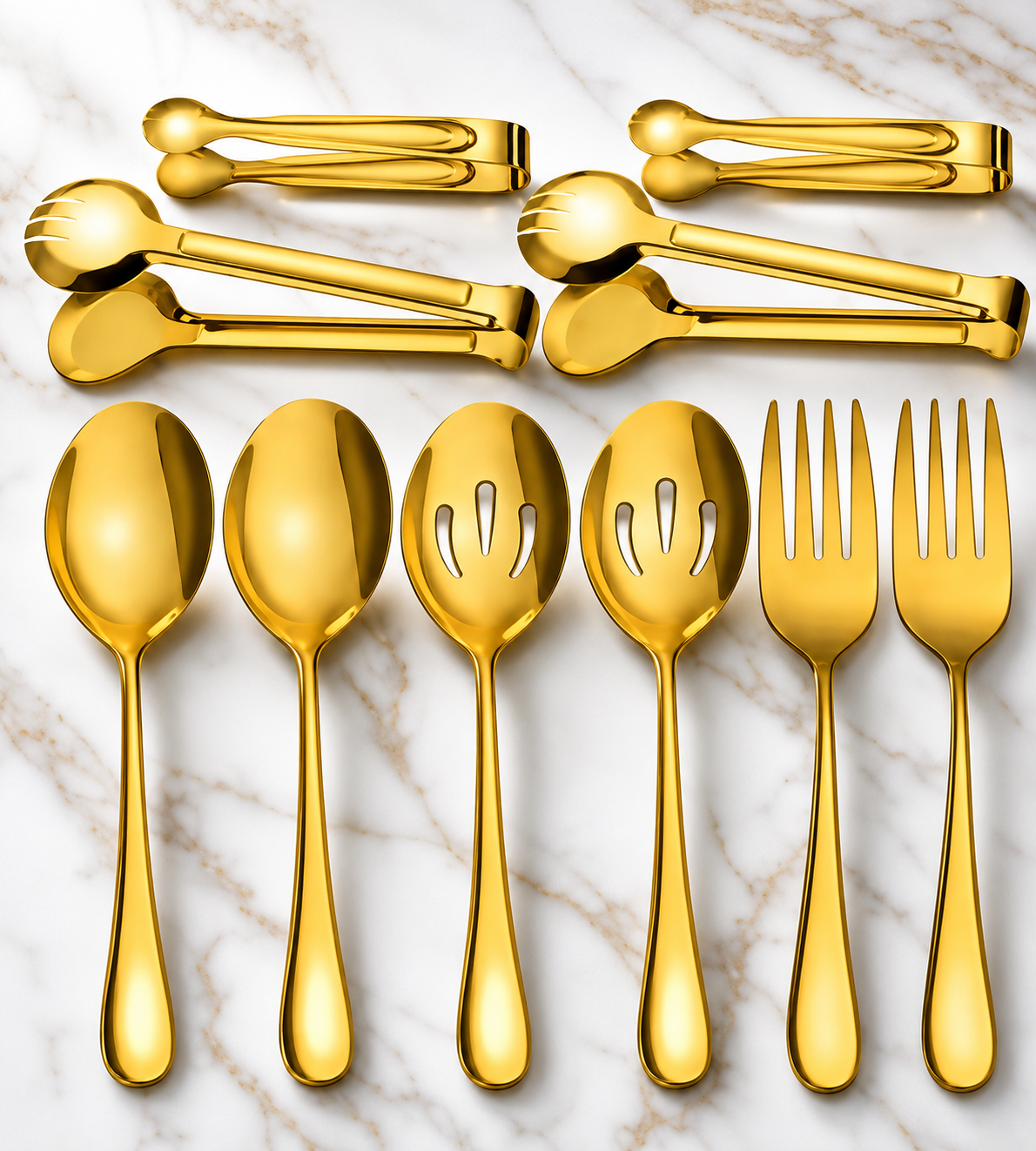 Elite Chefs™ 10-Piece Gold Stainless Steel Serving Utensil Set