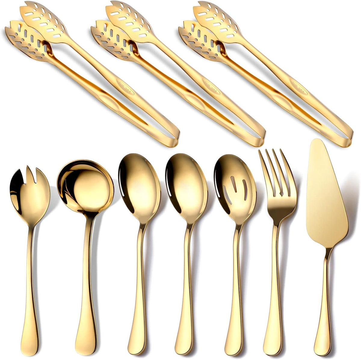 Elite Chefs™ 10-Piece Gold Stainless Steel Serving Utensil Set