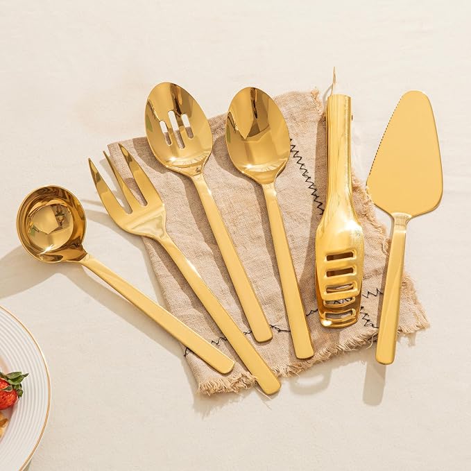 Elite Chefs™ 10-Piece Gold Stainless Steel Serving Utensil Set