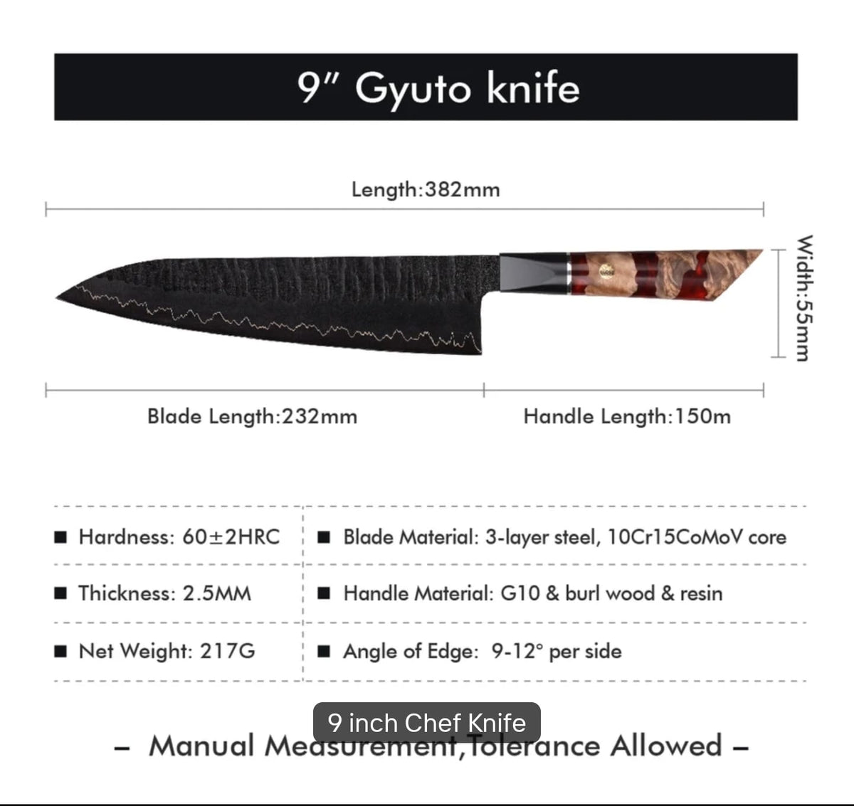 Elite Chefs™ 210mm Japanese VG10 Gyuto Chef Knife