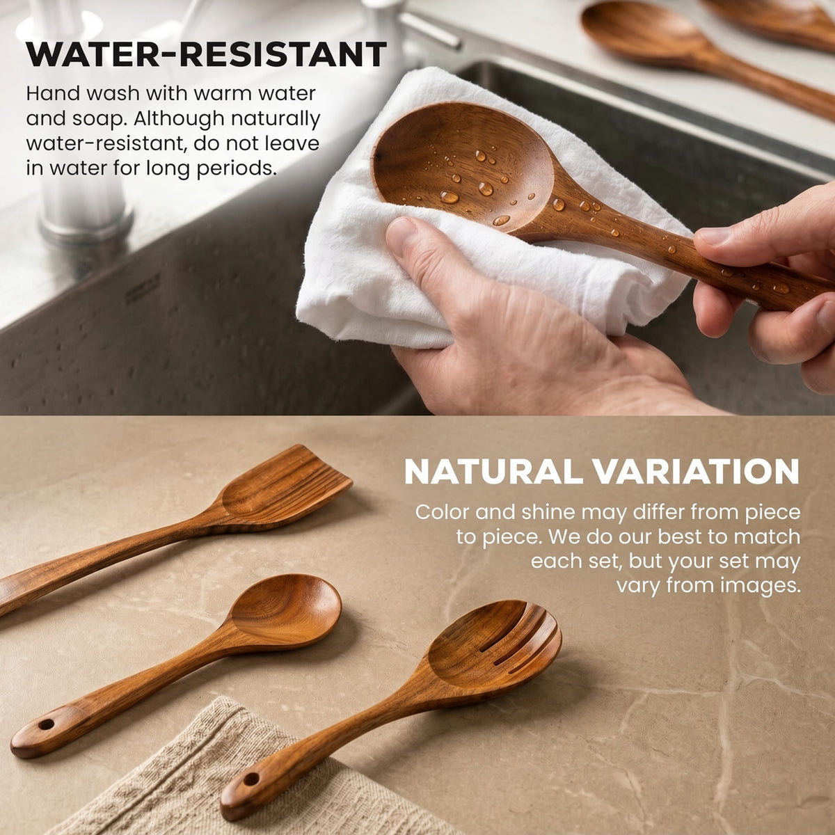 Elite Chefs™ 11-Piece Acacia Wooden Kitchen Utensil Set with Salt & Pepper Grinders