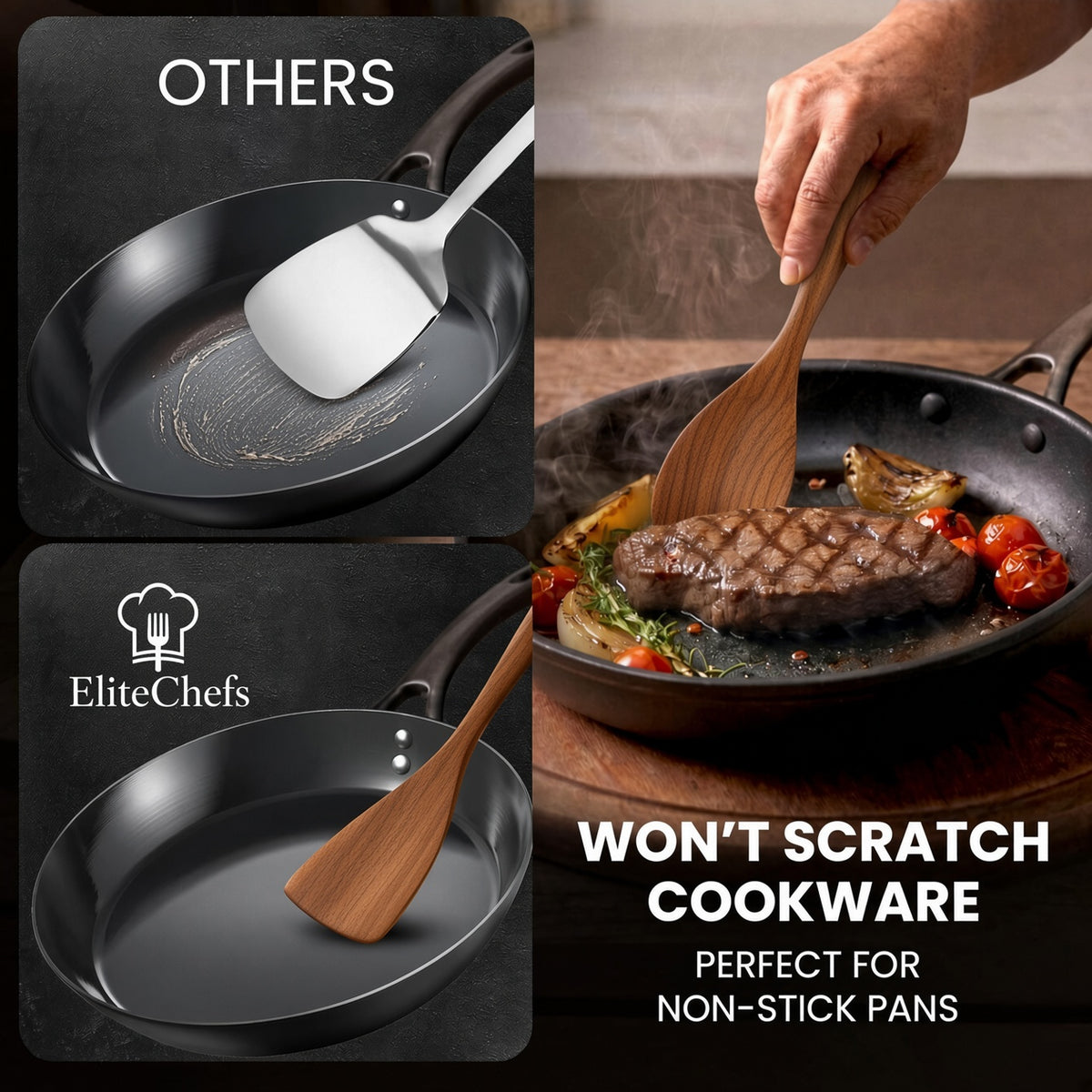 Elite Chefs™ 11-Piece Acacia Wooden Kitchen Utensil Set with Salt & Pepper Grinders
