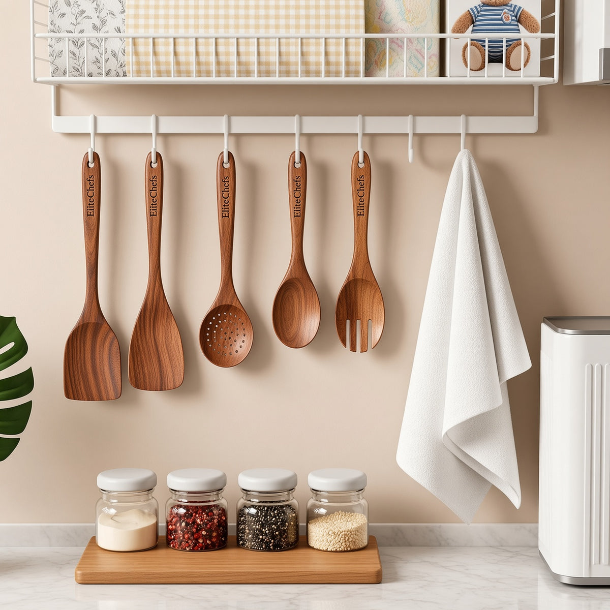 Elite Chefs™ 11-Piece Acacia Wooden Kitchen Utensil Set with Salt & Pepper Grinders