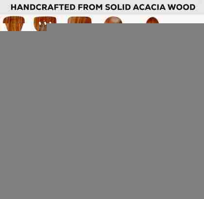 EliteChefs acacia wood utensil set dimensions and piece list
