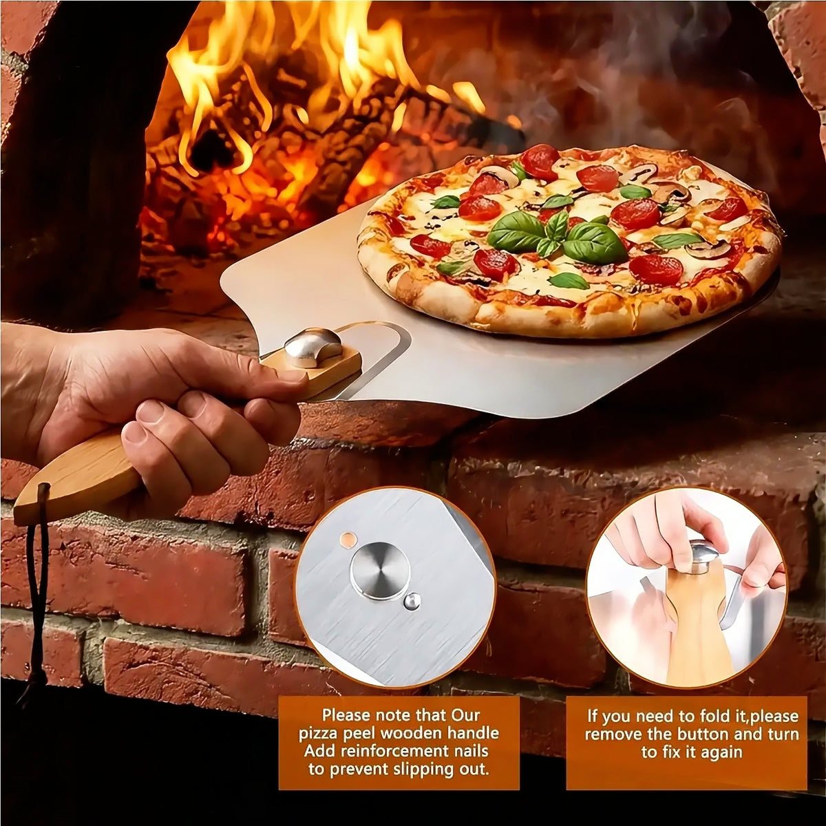 Elite Chefs™ 7-Piece Pizza Peel Set with Acacia Wood & Stainless Steel Tools